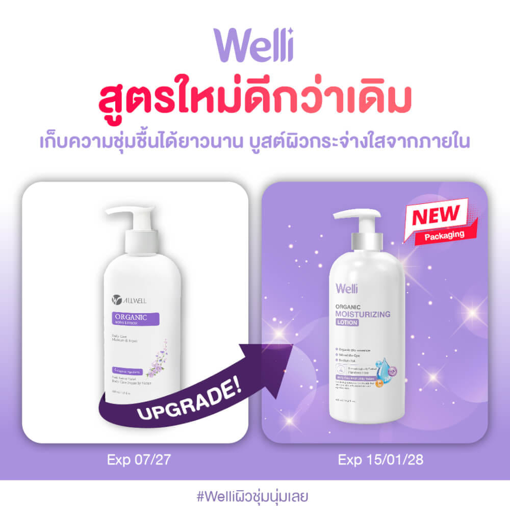 โลชั่นบำรุงผิว WELLI ส่วนผสมออแกนิค อ่อนโยนเหมาะสำหรับผิวแพ้ง่าย 250มล._7
